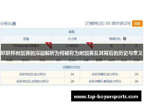 欧联杯附加赛的深层解析为何被称为附加赛及其背后的历史与意义 欧联杯附加赛的深层解析为何被称为附加赛及其背后的历史与意义